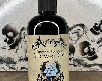 Valkyrie Shower Gel - Liquid Soap, Body Wash, Bubble Bath - 8oz - Vegan, Hypoallergenic, Cruelty-Free Soap