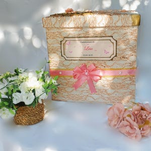 Urna de cartón personalizada – boda, comunión, bautizo, cumpleaños, jubilación.