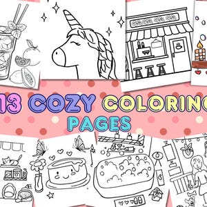Cozy Girl Moments Coloring Book | Bold & Easy Printable PDF PNG | Hand-Drawn Pages for iPad, Procreate, or printing  Digital Coloring Pages