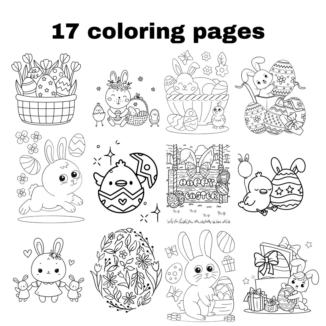 17 Easter Coloring Pages for Kids – Printable Activity Sheets | Bunny ...