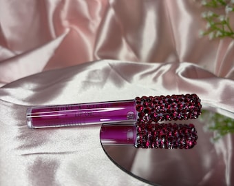 Olio labbra decorato con strass, trattamento labbra con strass, olio labbra scintillante fatto a mano, trattamento labbra idratante e lucido, lucidalabbra decorato con strass