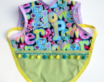 Baby Bib Bapron Apron Drool Bib Full Coverage Reversible Cowboy Bib