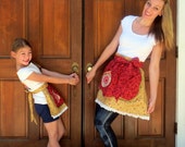 Mother Daughter Matching Half Apron Set French FarmHouse Aprons