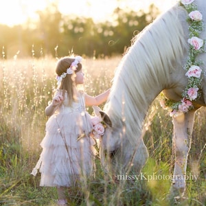 added length HORSE size garland necklace flower prop