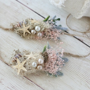 seaside songs neutral starfish pearl mermaid organic delicate newborn organic tieback headband