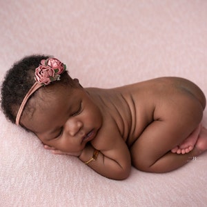 Rosewood vintage pink mauve dusty rose mini peony vintage flower crown newborn headband halo photography prop session