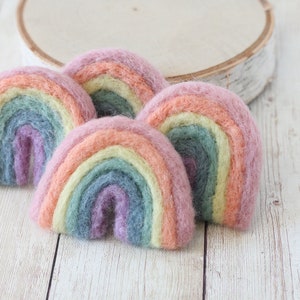 Needle felted pastel rainbow baby newborn photography prop felt