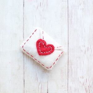 ready to ship valentine&#39;s needle felted baby newborn photography prop envelope letter