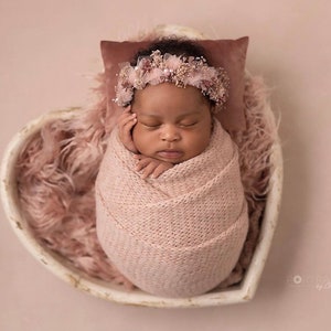 Hanna rose gold glitter pearl newborn flower crown tieback headband photography prop