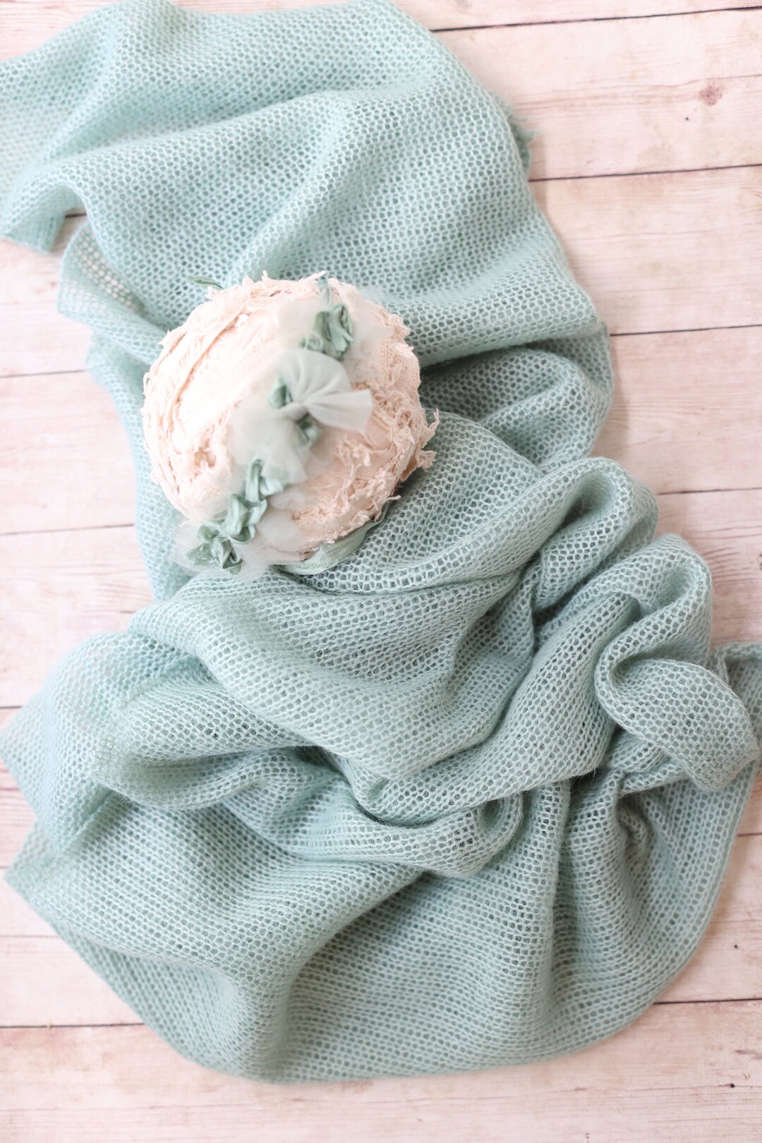 Adrian Collection SET Open Knit Aqua Mint Seafoam Sweater Stretch