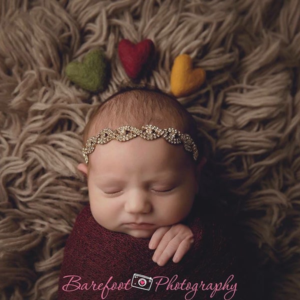 fall mustard deep red gold cranberry olive red felted felt wool hearts SET heart newborn photography prop