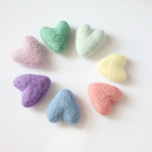 pastel rainbow felted wool hearts newborn photography prop