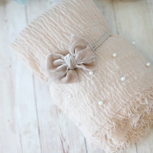Mathilde Velvet Bow Headwrap - Taupe main image 0