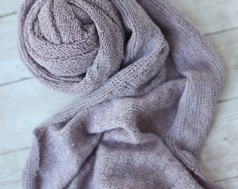 dusty purple rose mauve newborn stretch wrap sweater knit posing fabric