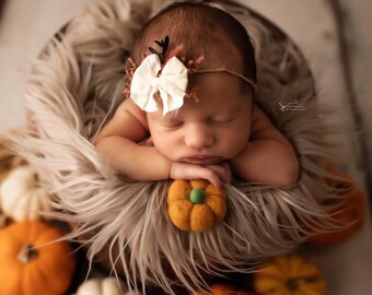 Penny Ivory rust pumpkin wildflower silk bow pampas boho tieback headband