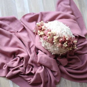 Ione SET dusty vintage mauve purple newborn flower crown tieback and stretch wrap halo photography prop image 6