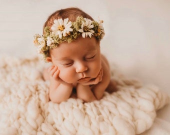 Blumen Krone für Neugeborene Fotografie Requisite Haarband Raffhalter
