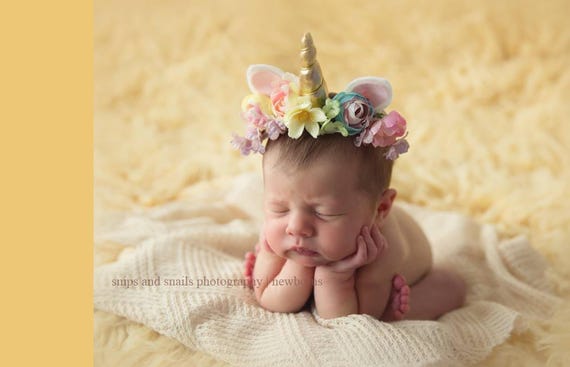 Buy Althea Newborn Infant Unicorn Horn Pastel Rainbow Flower Online in  India 