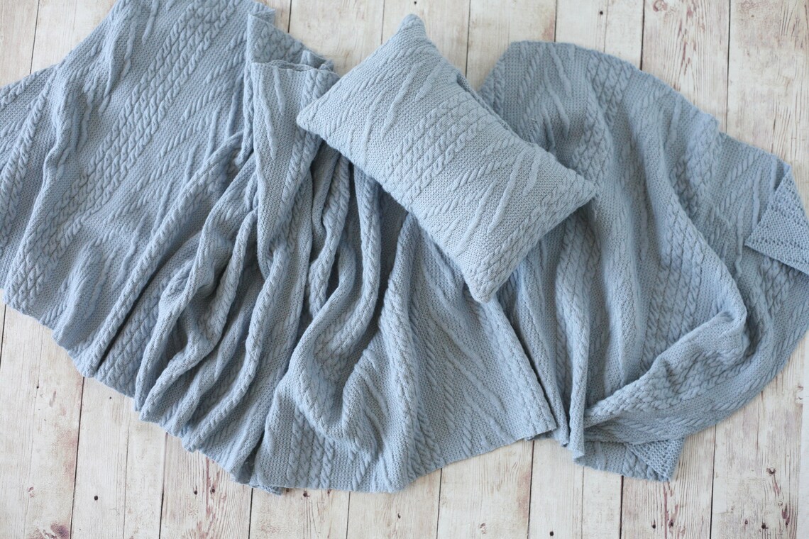 SET Textured Sweater Knit Sky Blue Baby Blue Newborn Stretch - Etsy