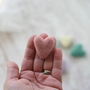 Single ivory felted wool hearts heart newborn photography prop image 7