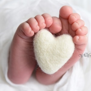 pastel rainbow felted wool hearts newborn photography prop clouds image 10