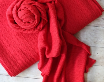 ready to ship SET red sweater knit newborn prop beanbag posing fabrix swaddle stretch wrap stretch