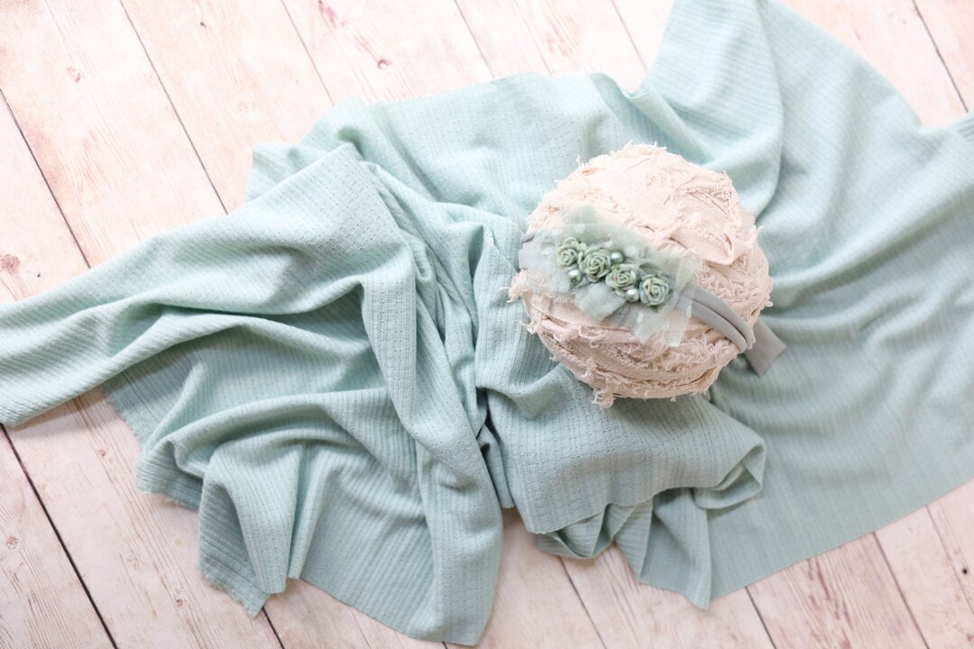 Maven SET Pale Seafoam Mint Sage Dusty Aqua Stretch Knit Wrap Newborn