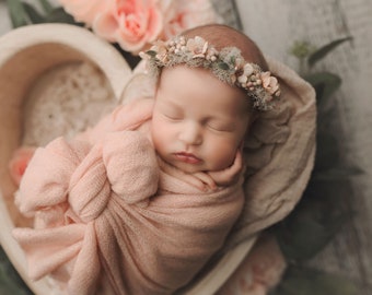 Newborn Photography Prop Wave Halo Headband Olive Newborn Photography Prop Wave Halo Headband Olive