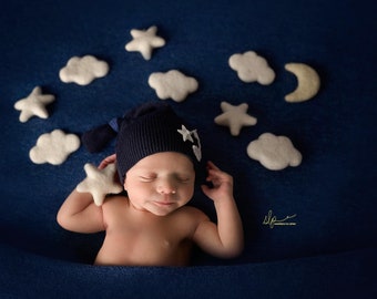 felted felt clouds cloud sun moon star set felt wool newborn photography prop