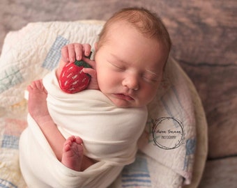 felted felt strawberry felt food wool newborn photography prop