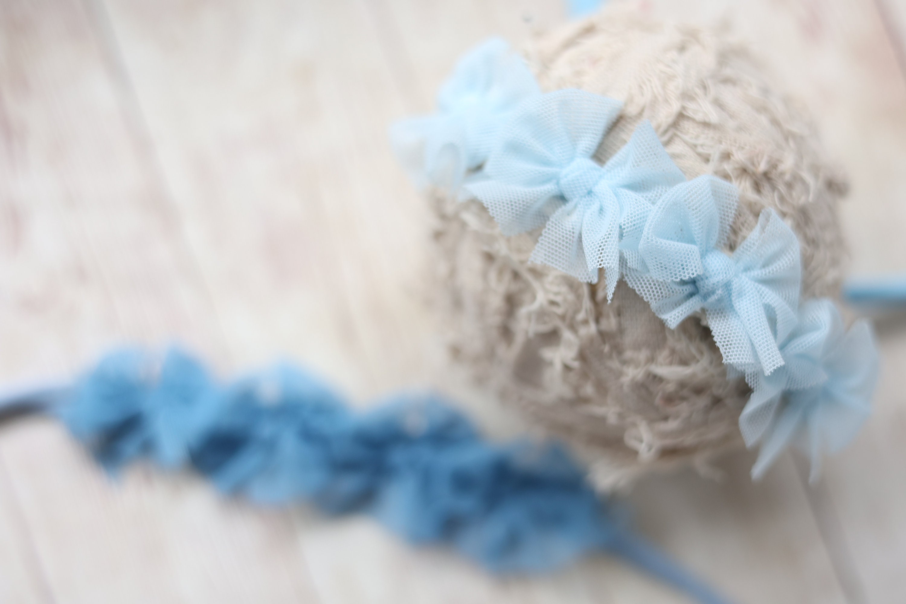 Zelda Baby Blue Sky Blue Silk Chiffon Simple Lace Bow