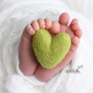 rainbow felted wool hearts newborn photography prop felt heart set image 6