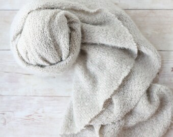 Laverne ivory sage grey neutral  newborn stretch wrap sweater knit chenille posing fabric