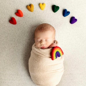 rainbow baby needle felted rainbow baby newborn photography prop felt