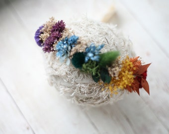 Cherish primary rainbow pastel rainbow flower crown rainbow baby boho greenery tieback newborn flower crown