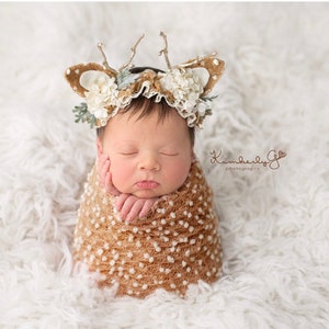 darling deer fawn flower crown and/or wrap