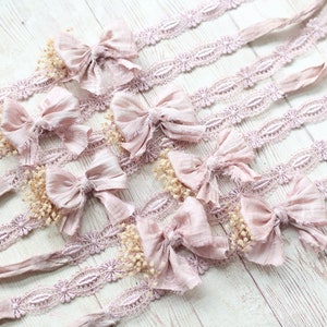 Marge mauve simple chiffon silk lace tieback headband newborn bow tieback