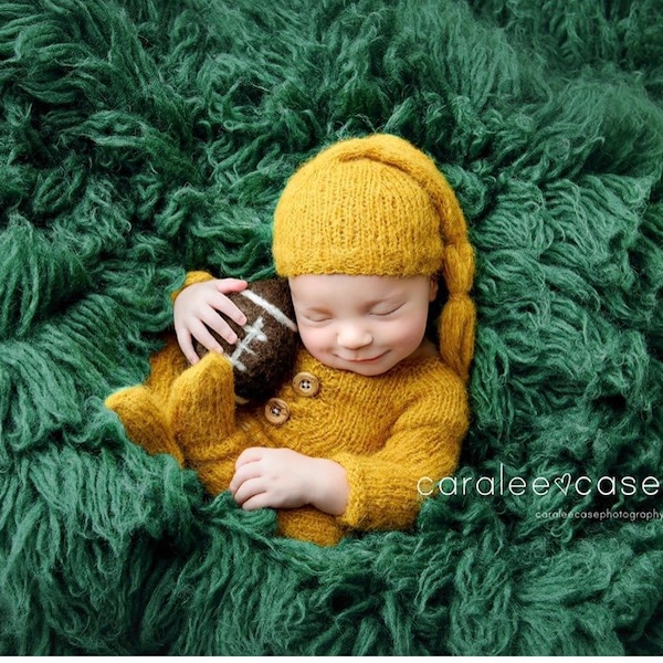 wool felted football ball sports  newborn photography prop