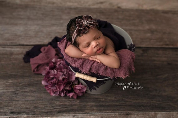 Blackberry Vintage Dark Eggplant Plum Purple Velvet Bow  display picture 2