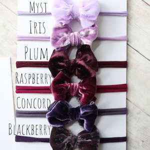green sage aqua teal velvet bow newborn headband tieback halo