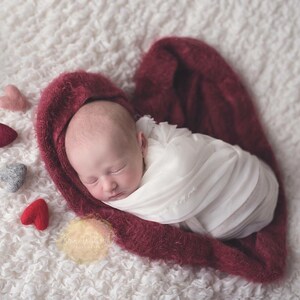 rainbow felted wool hearts newborn photography prop felt heart set image 7