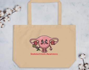 Bolsa de tela orgánica grande Endometriosis
