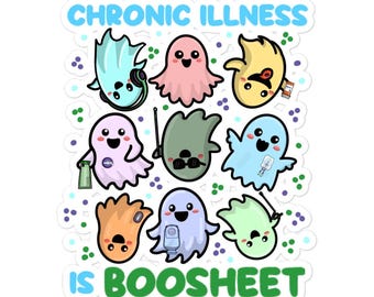 Chronic Illness Awareness Sticker: Funny Ghost Pun, Bubble-Free Vinyl