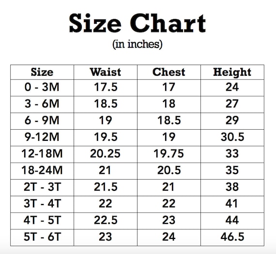 4t 5t Size Chart