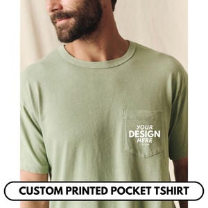 Custom Pocket Shirt, Personalized Comfort Colors Tee, Your Logo Here, Womens Tshirt, Custom Logo Pocket Tshirt Custom Gift Ideas For Her