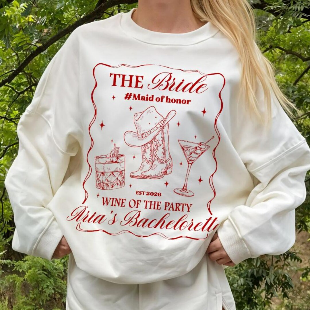 Custom Team Bride Bridal Party Sweatshirt, Personalised Bachelorette T ...
