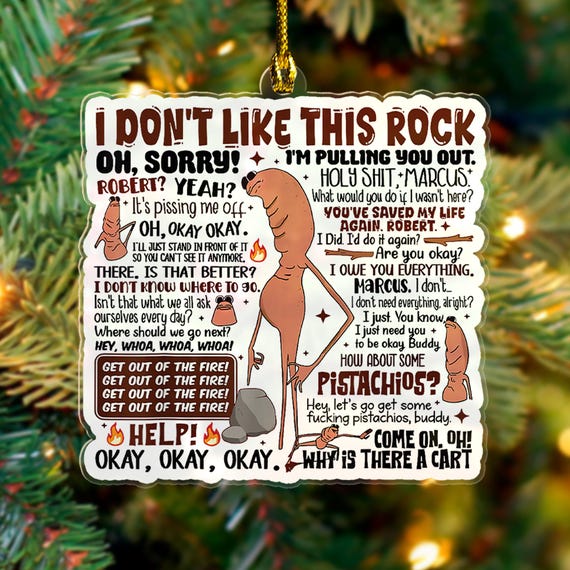 Personalized Funny Meme Ornament, Marcus the Worm Acrylic 3 Inch Decoration, Custom Internet Humor Christmas Gift