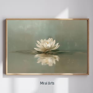 Lotus Blumendruck | Botanische | Japandi Wand Kunst | Wabi Sabi Botanischer Druck, Yoga Studio, Spa oder Meditation| Raumdekor, digitaler Download