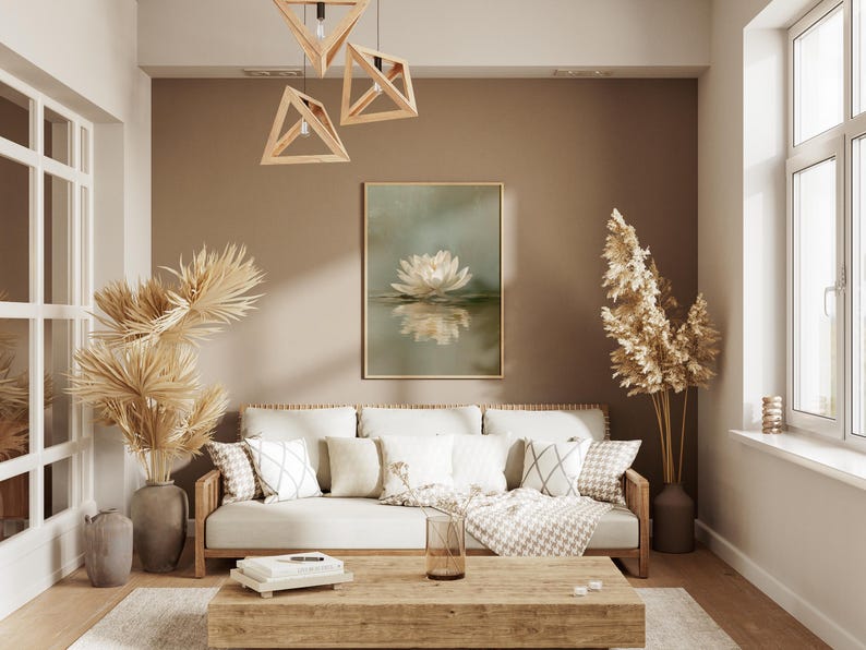 Sage Green Wall Art, Lotus Flower, Japandi Wall Art, Wabi Sabi Wall Art, Botanical Print, Spa Wall Art, Above Bed Art, Digital Download image 13