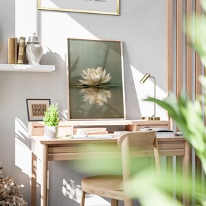 Sage Green Wall Art, Lotus Flower, Japandi Wall Art, Wabi Sabi Wall Art, Botanical Print, Spa Wall Art, Above Bed Art, Digital Download image 8